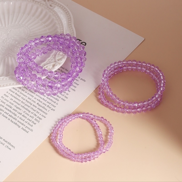 Elegant Purple Beaded Bracelet - Picture 6 of 7